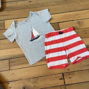 Baby Boden Sailboat Shirt and Shorts Set